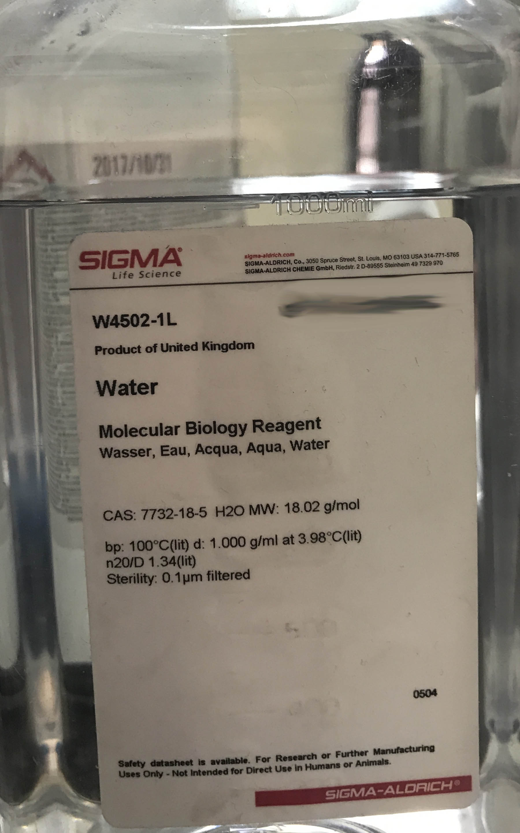 Water Molecular Biology Reagent